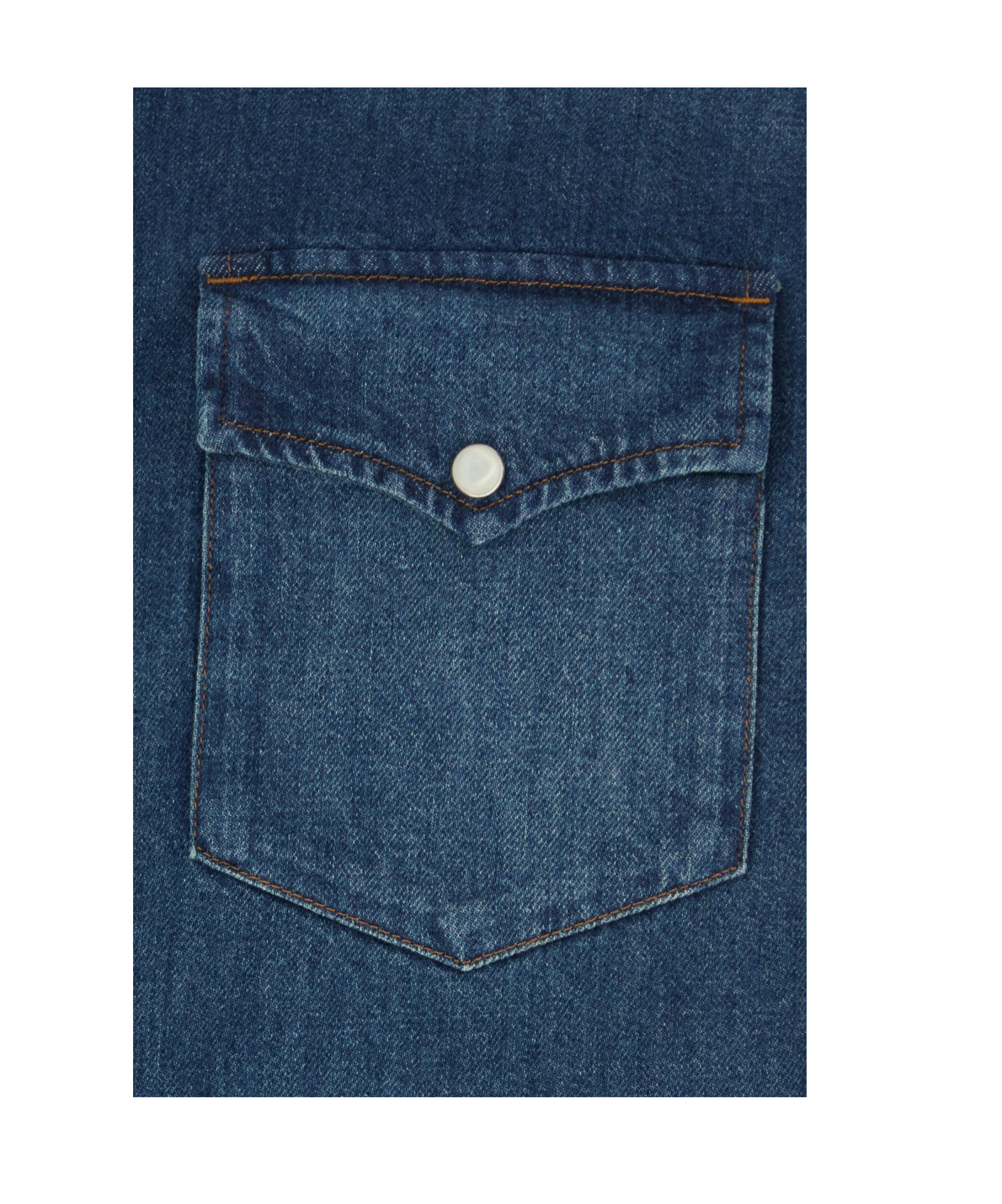 Apc Long Sleeve Denim Shirt With Chest Pockets In Blue