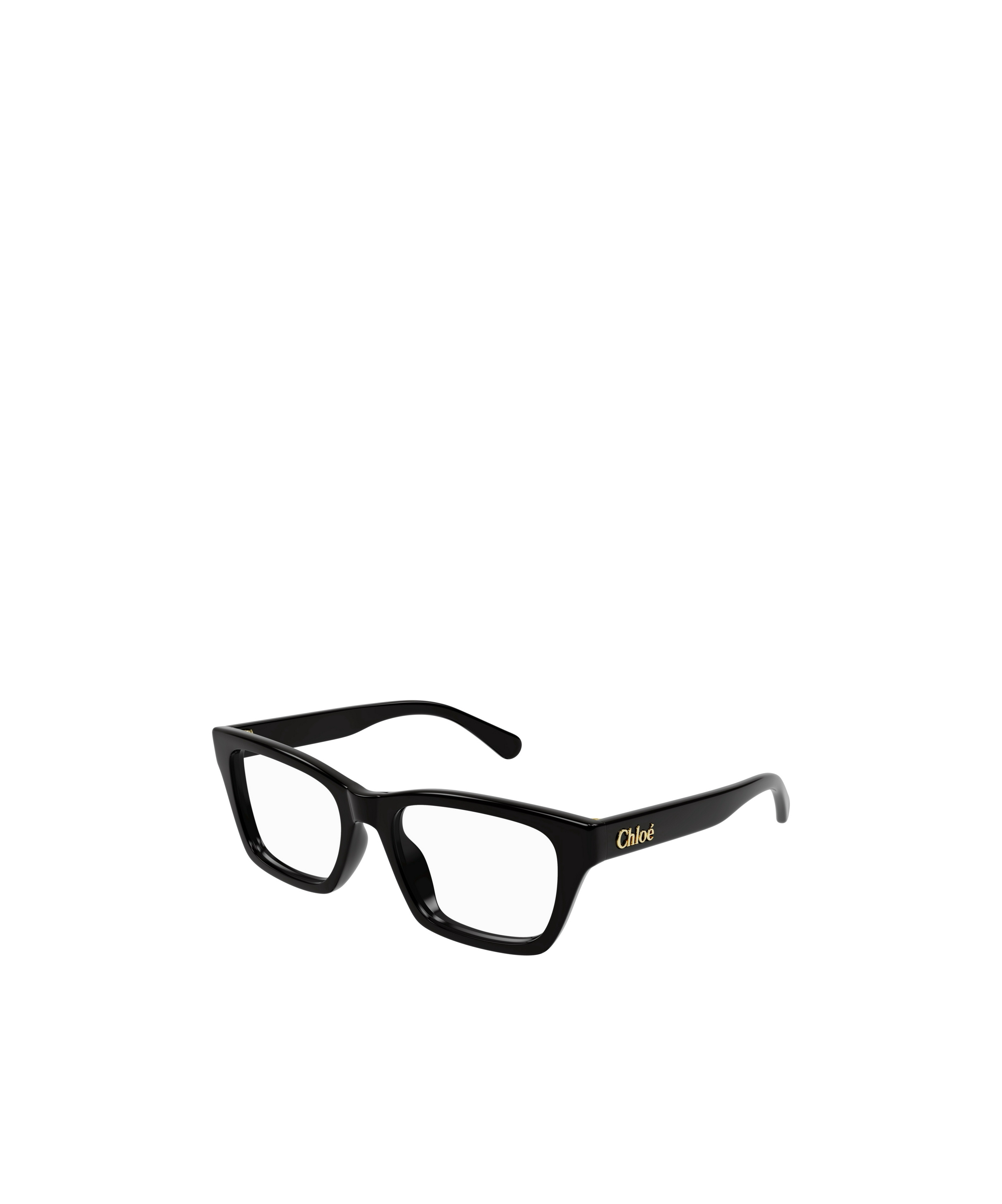 Chloé Logo-embossed Square-frame Glasses In Black