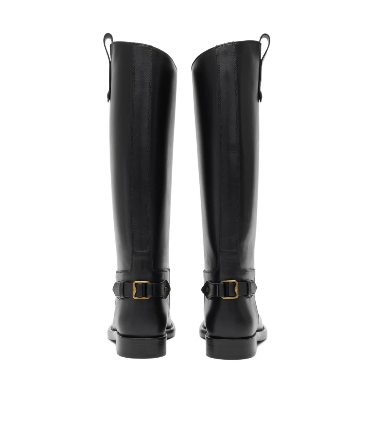 Burberry Cavalier Calf-leather Knee-high Boots In Black