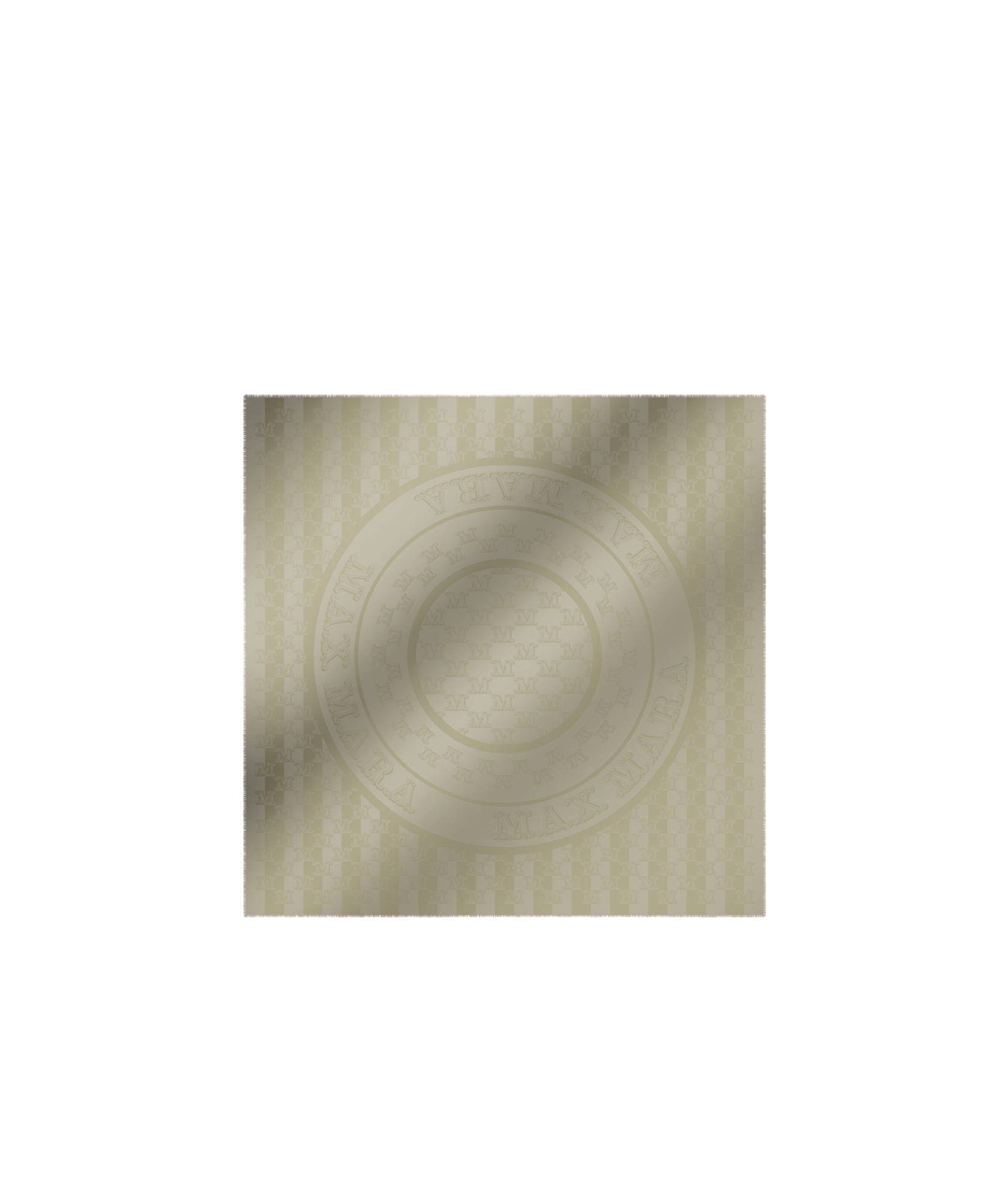Max Mara Jacquard Silk And Wool Shawl In Sand