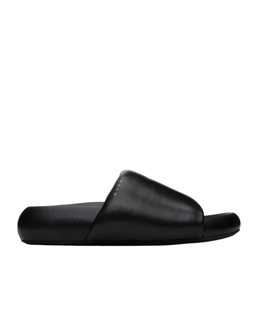 Marni Open-toed Flat Slippers In Black
