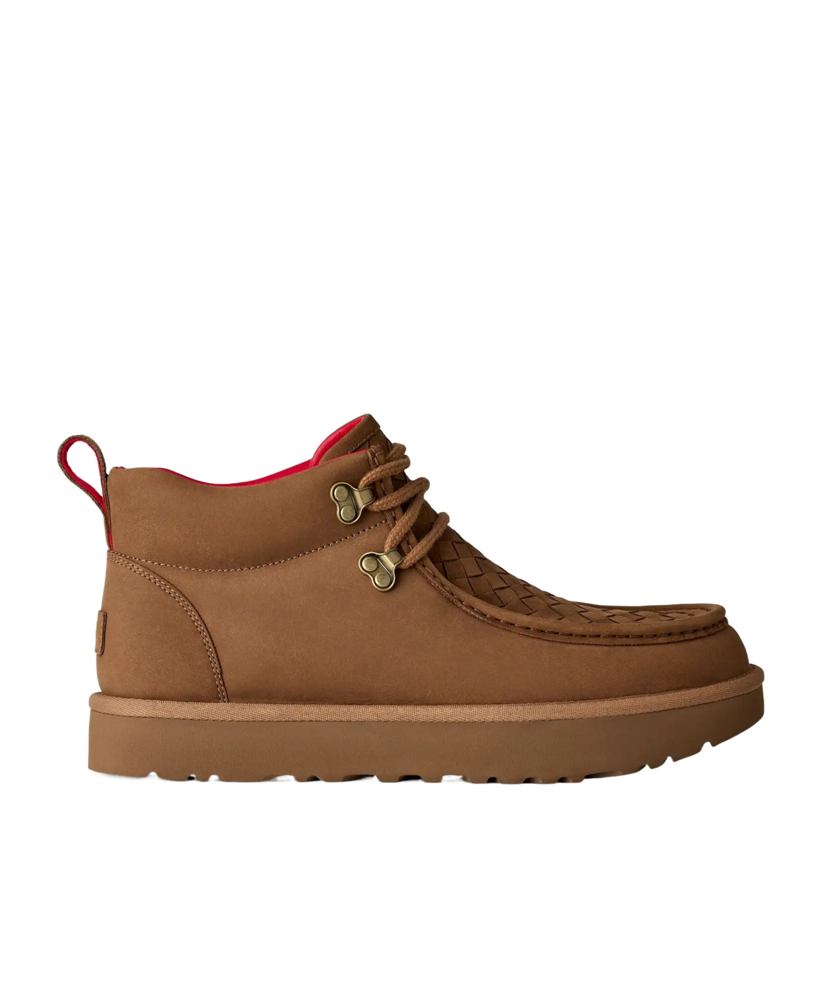 Ugg Ambush Woven Lace-up Boots In Brown