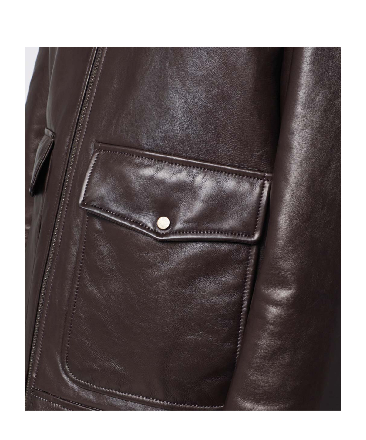 Salvatore Santoro Long-sleeved Zip-up Leather Jacket In Brown