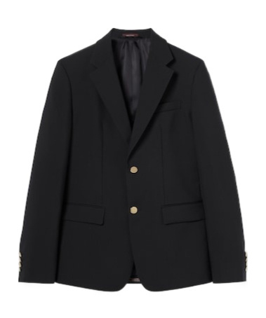 Gucci Single-breasted Wool Jacket In Black