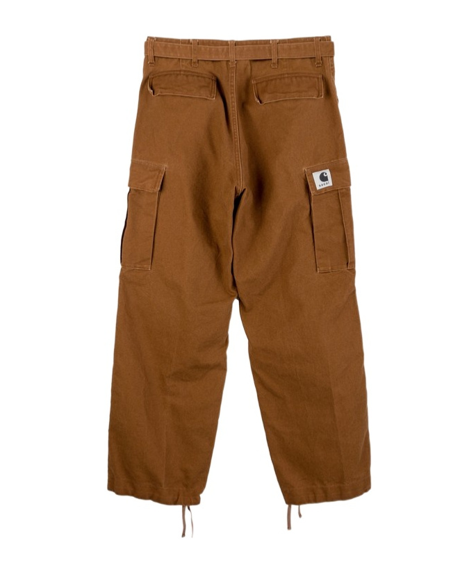 Sacai Cotton Cargo Trousers In Brown