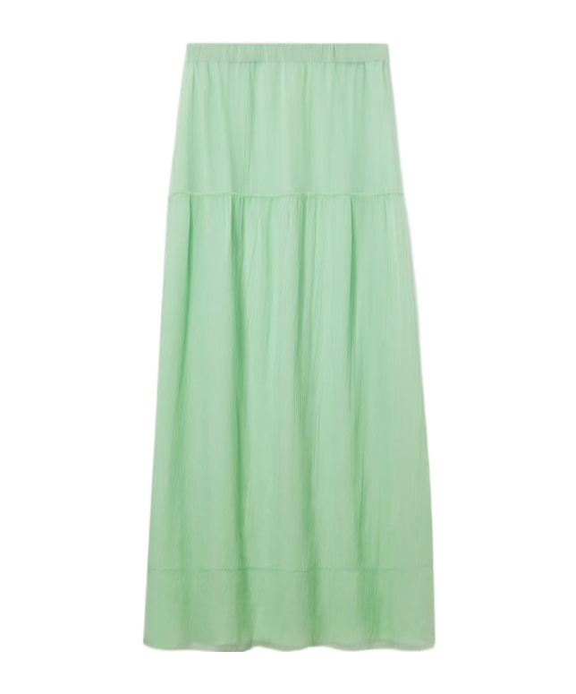 Gucci Silk Chiffon Creponne Skirt In Green