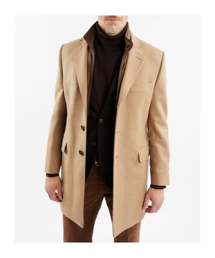 Fay Wool Cashmere Coat In Nude