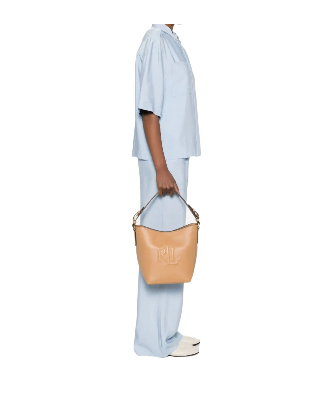 Polo Ralph Lauren Medium Witley Bucket Bag In Nude