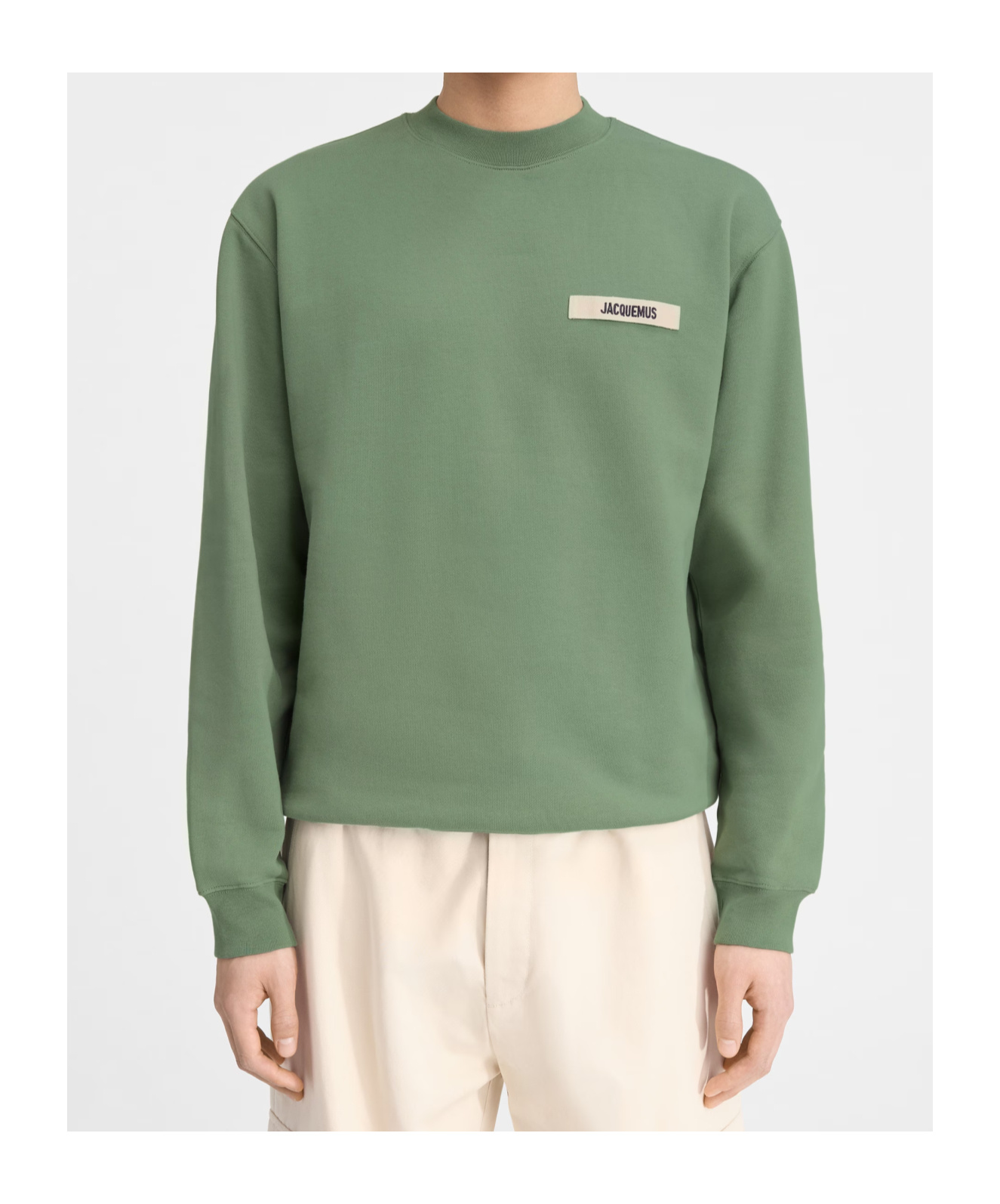 Jacquemus Man Sweatshirt Light Green Size Xl Organic Cotton In Green