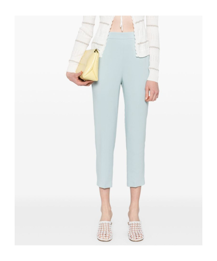 Pinko Cropped Tailored Trousers In Clear Blue In Blue