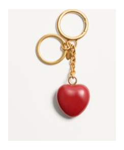 Valentino Garavani Bag Charm Keyring Coeur Royal In Red In Gold