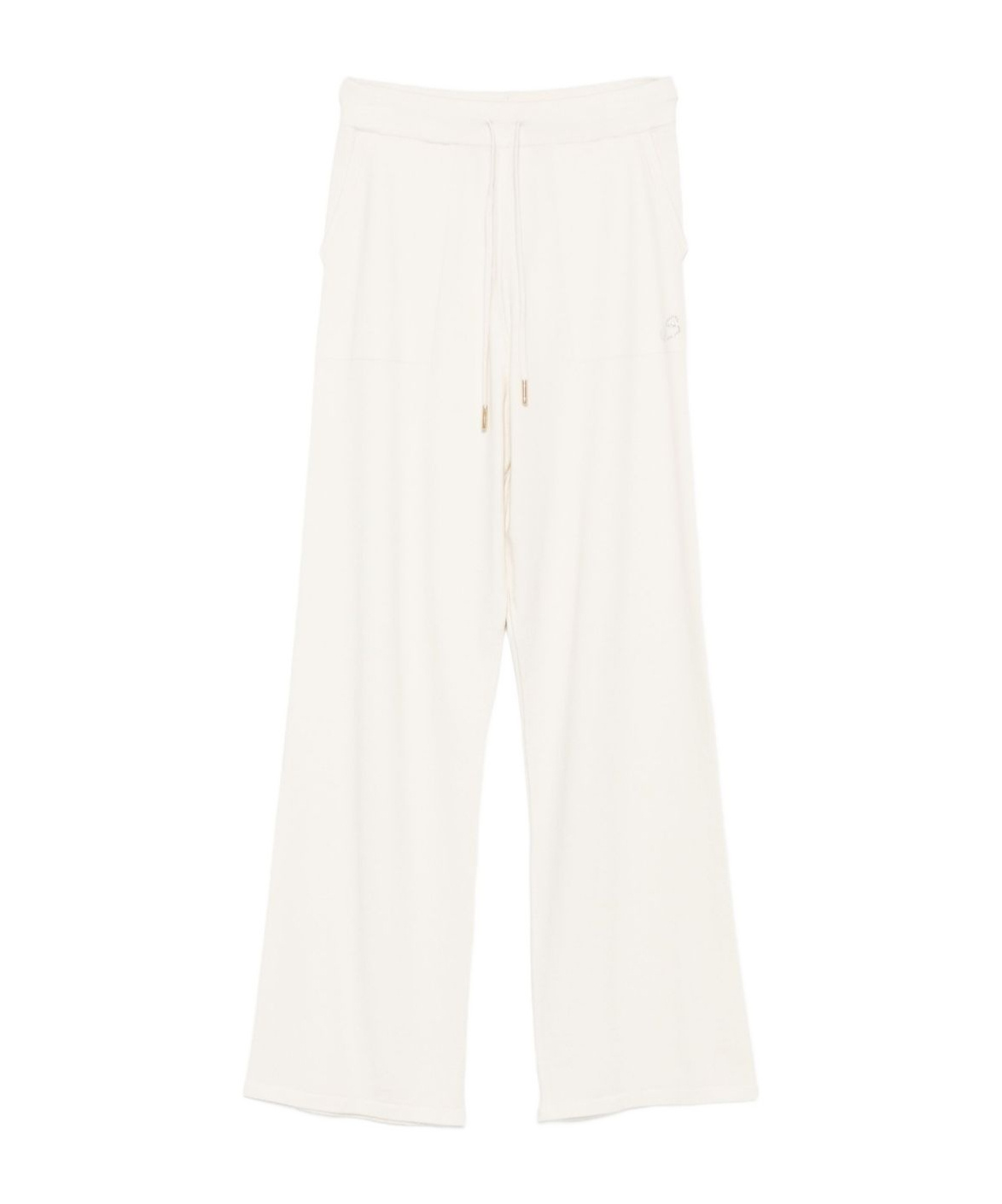 Blugirl Wide-leg White Trousers With Elastic Waistband In White