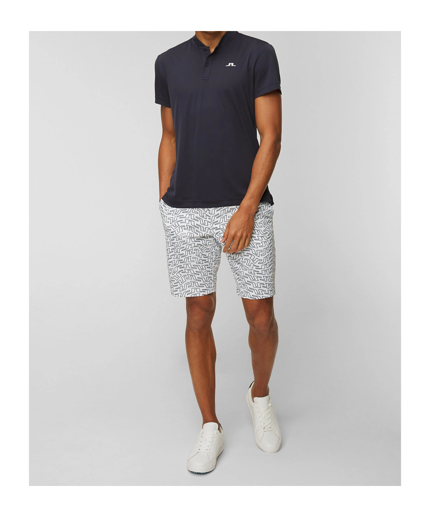 J. Lindeberg Logo Polo Shirt In Black