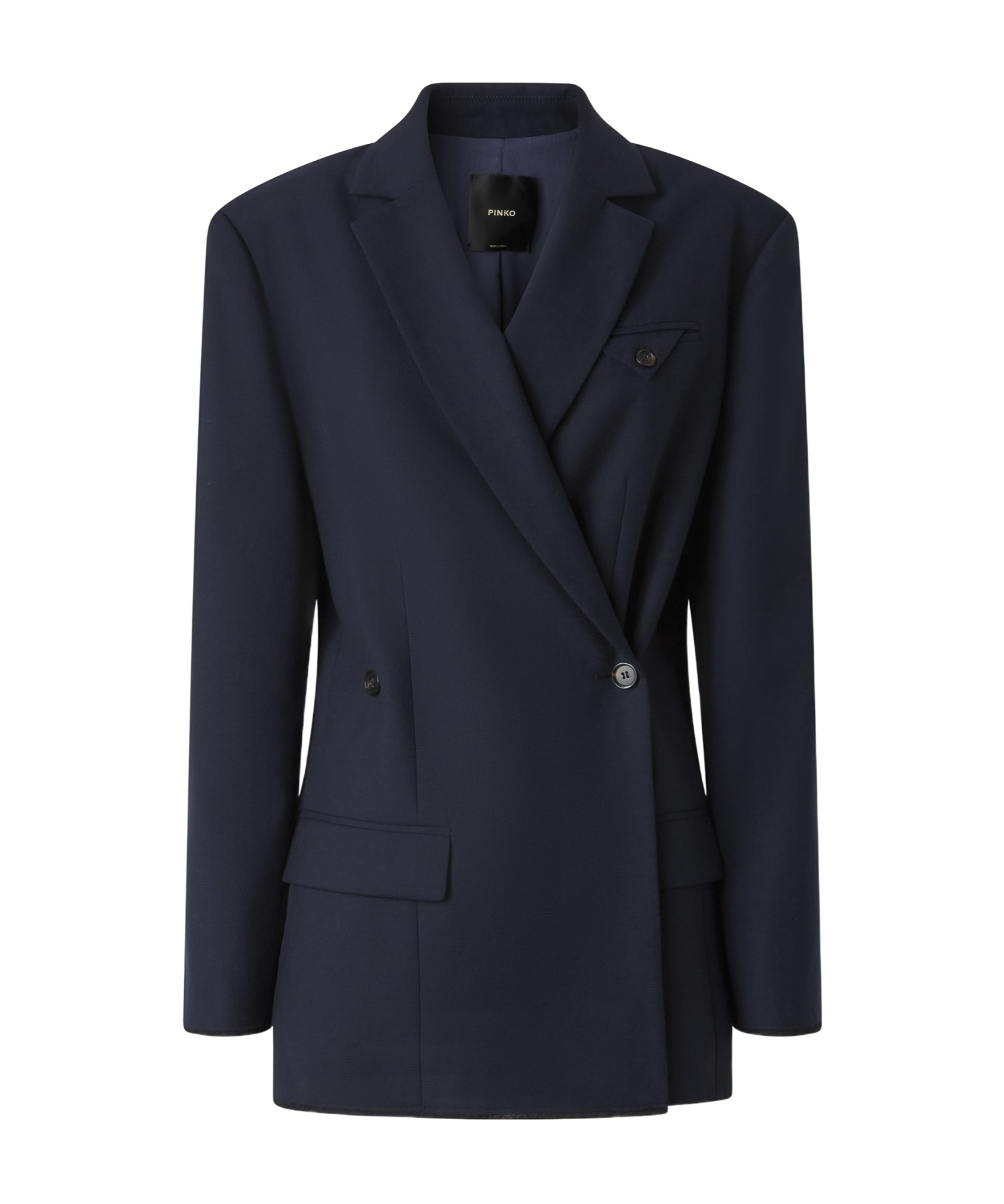 Pinko Wool Blend Double Breasted Jacket In Black