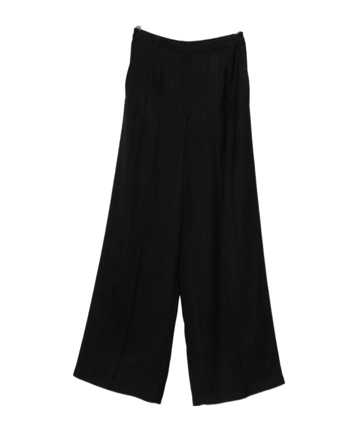 Forte Forte High-waisted Wide-leg Trousers In Soft Blue Fabric In Black