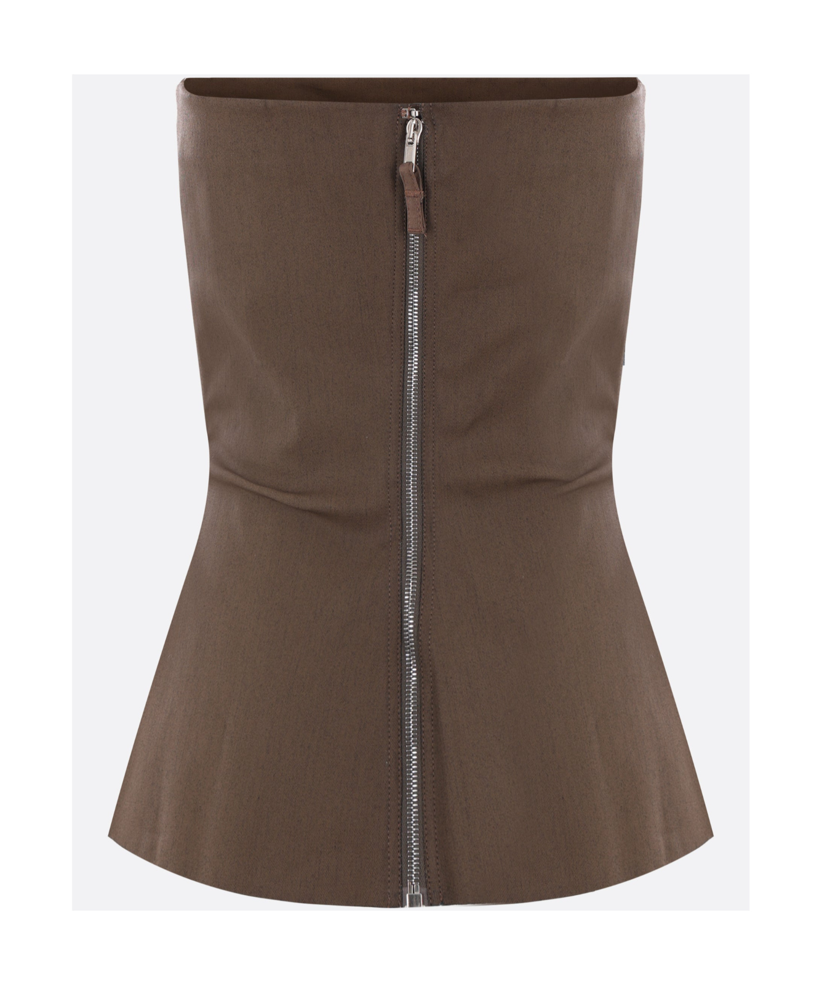 Rick Owens Brown Porterville Bustier Denim Camisole In Brown
