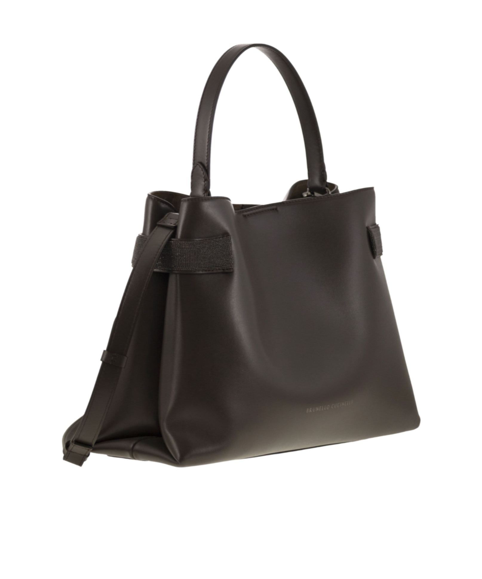 Brunello Cucinelli Women Top-handle Essence Bag In Calfskin With Precious Bands