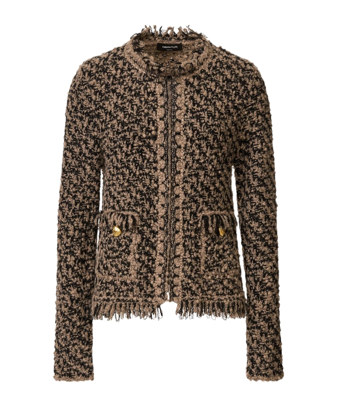 Fabiana Filippi Jacket In Tweed And Sequins In Brown