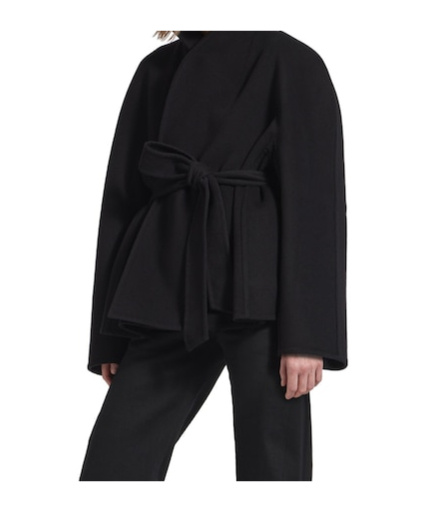 Balenciaga Women's Short Wrap Coat In Black In Black