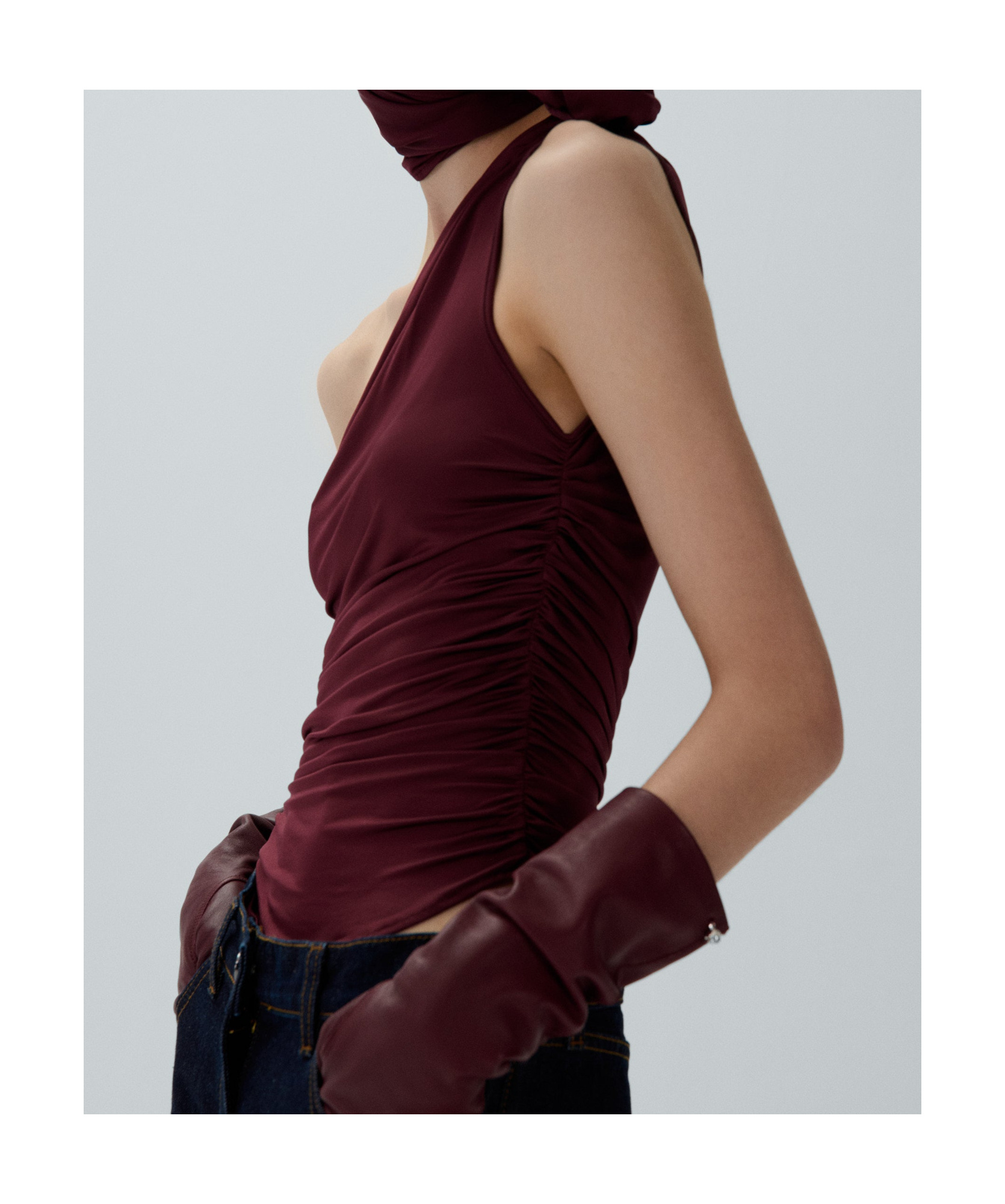 Shop Magda Butrym One-shoulder Top In Red