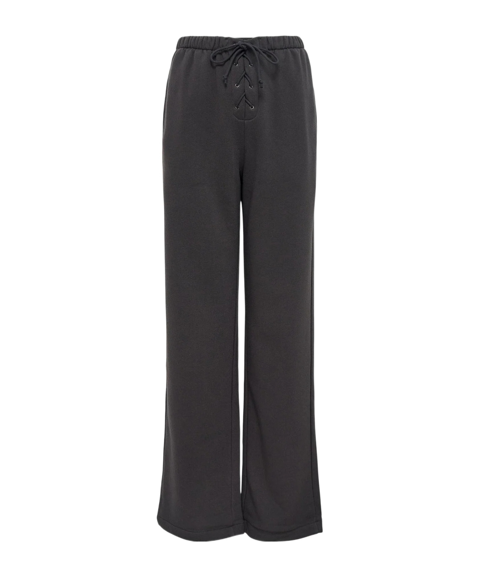 Open Yy Lace-up Drawstring Track Pants In Gray