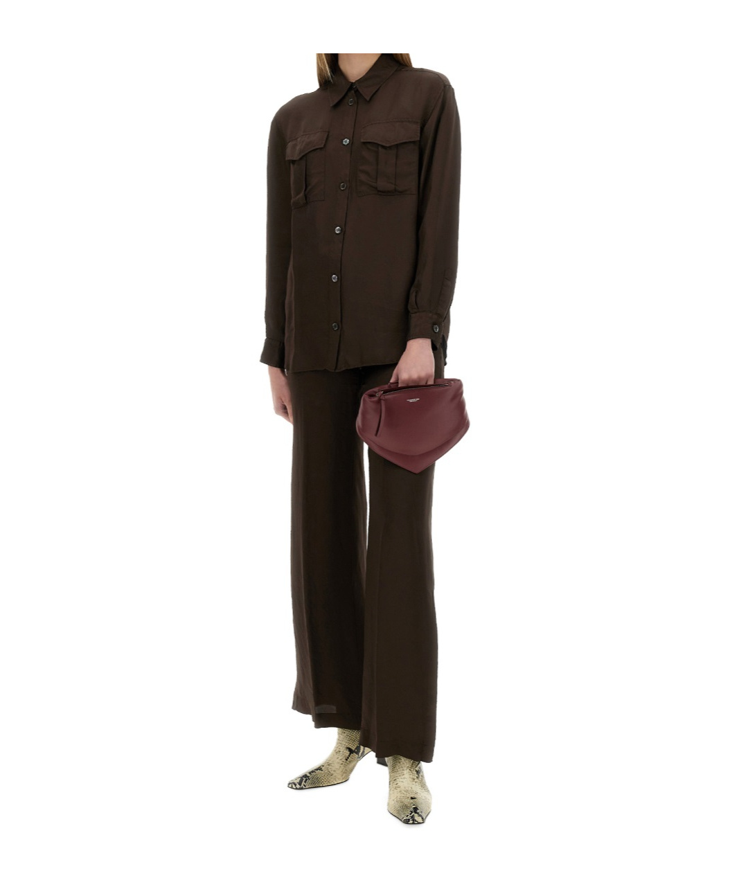 Aspesi Straight Leg Trousers Elastic Waistband In Brown