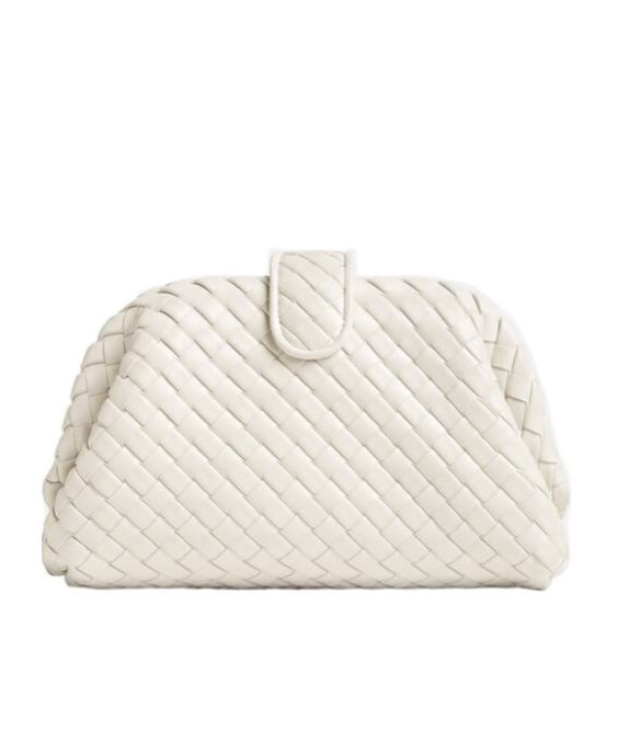 Bottega Veneta Lauren 1980 Mini Clutch Bag With Chain Strap In White