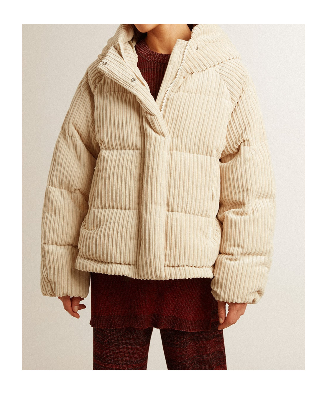 Golden Goose Padded Hoodie Jacket In Nude