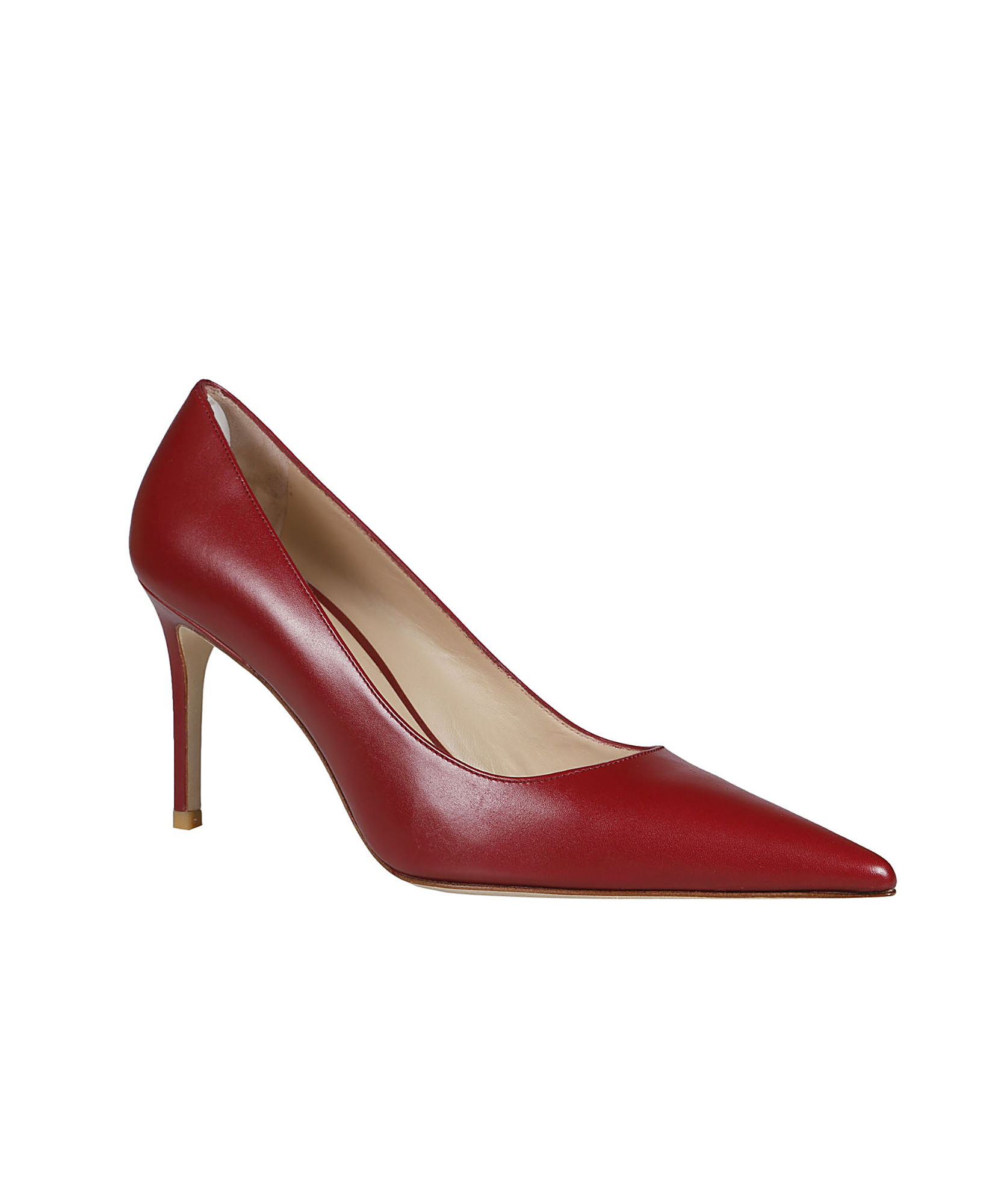 Stuart Weitzman Stuart 85mm Leather Pumps In Red