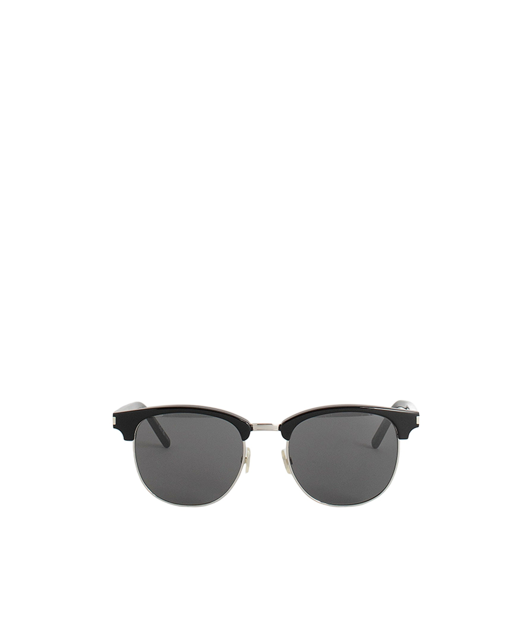 Saint Laurent Logo Sunglasses In Gray