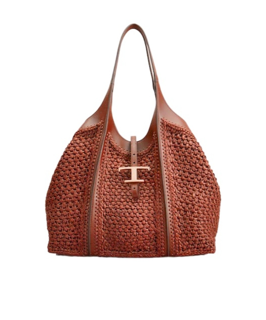 Tod's T Timeless Medium Shopping Bag In Brown