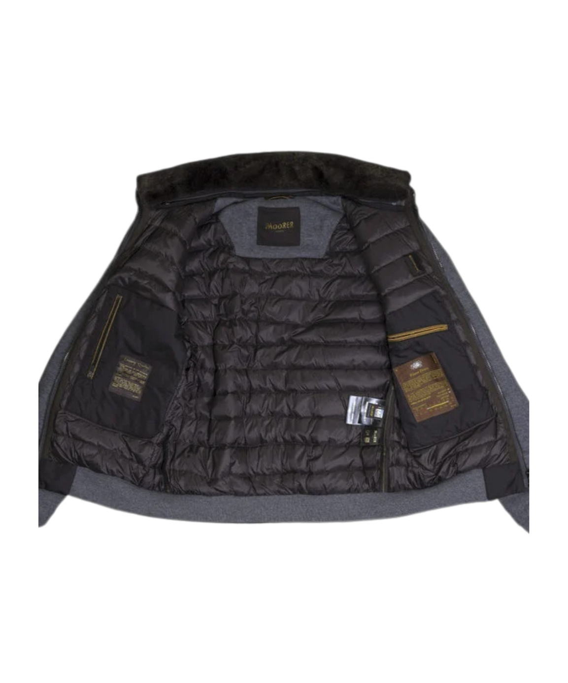 Moorer Long-sleeved Bomber Jacket In Gray