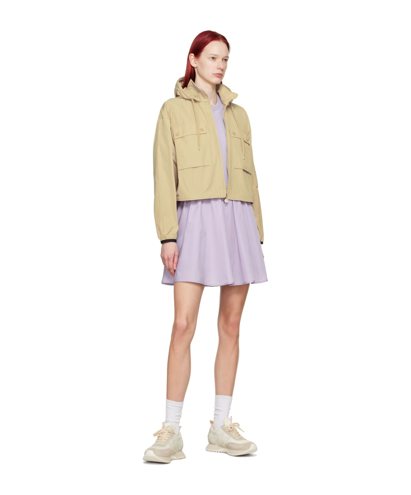 Moncler Logo Short-sleeved Dress In Purple