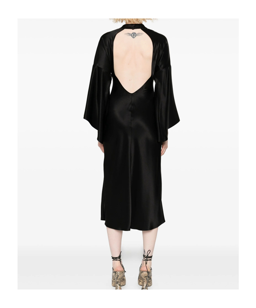Pinko Open-back Midi Dress In Black