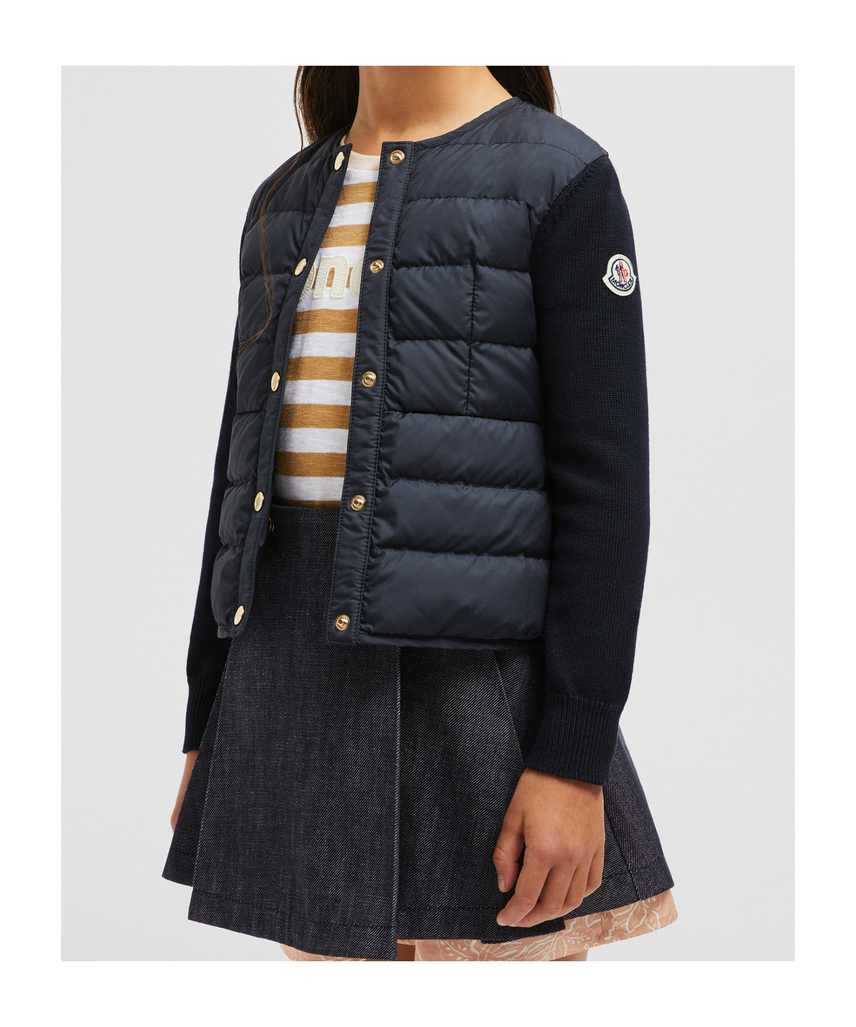 Moncler Long-sleeved Cardigan In Blue