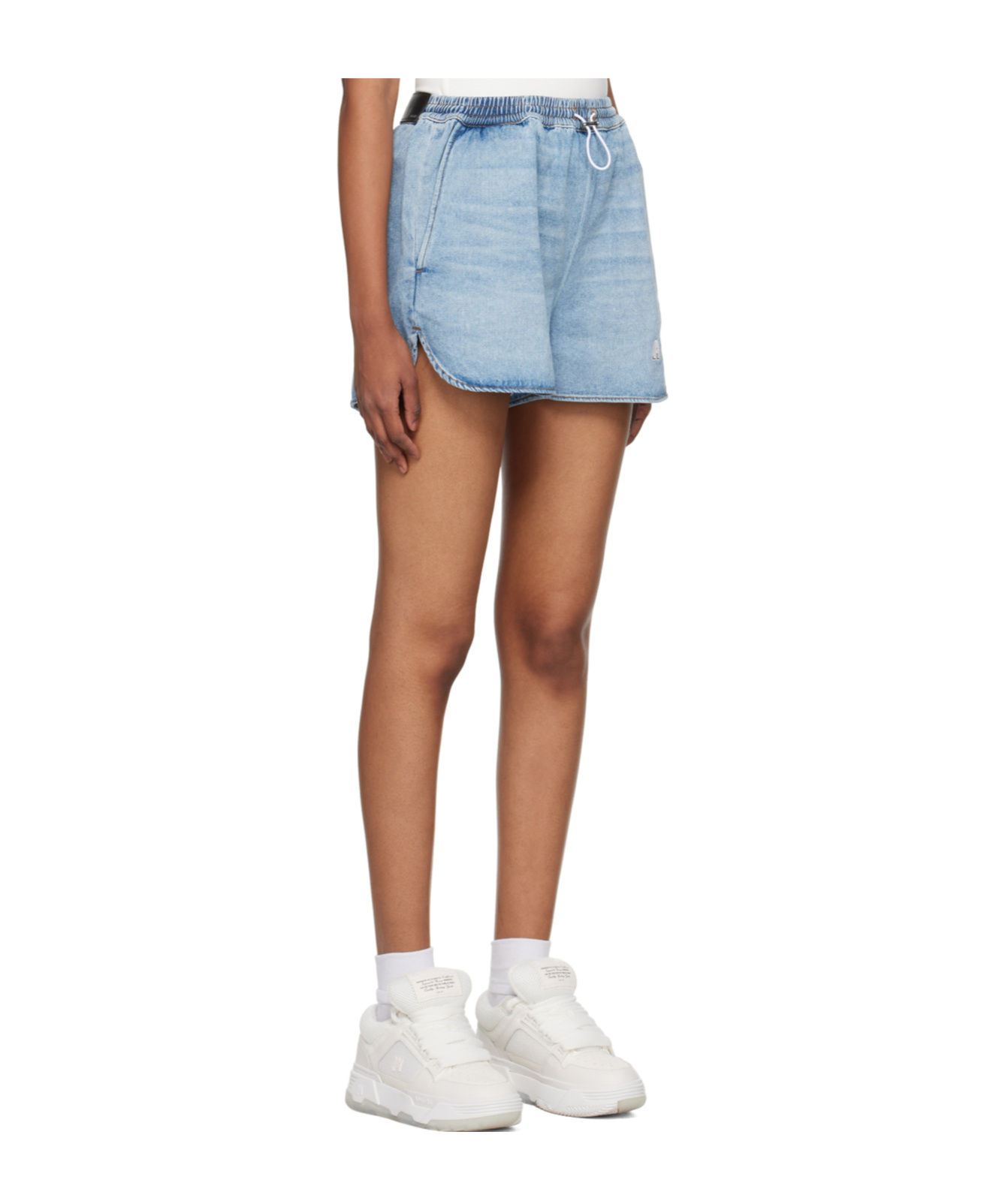 Amiri Drawstring Denim Shorts In Blue