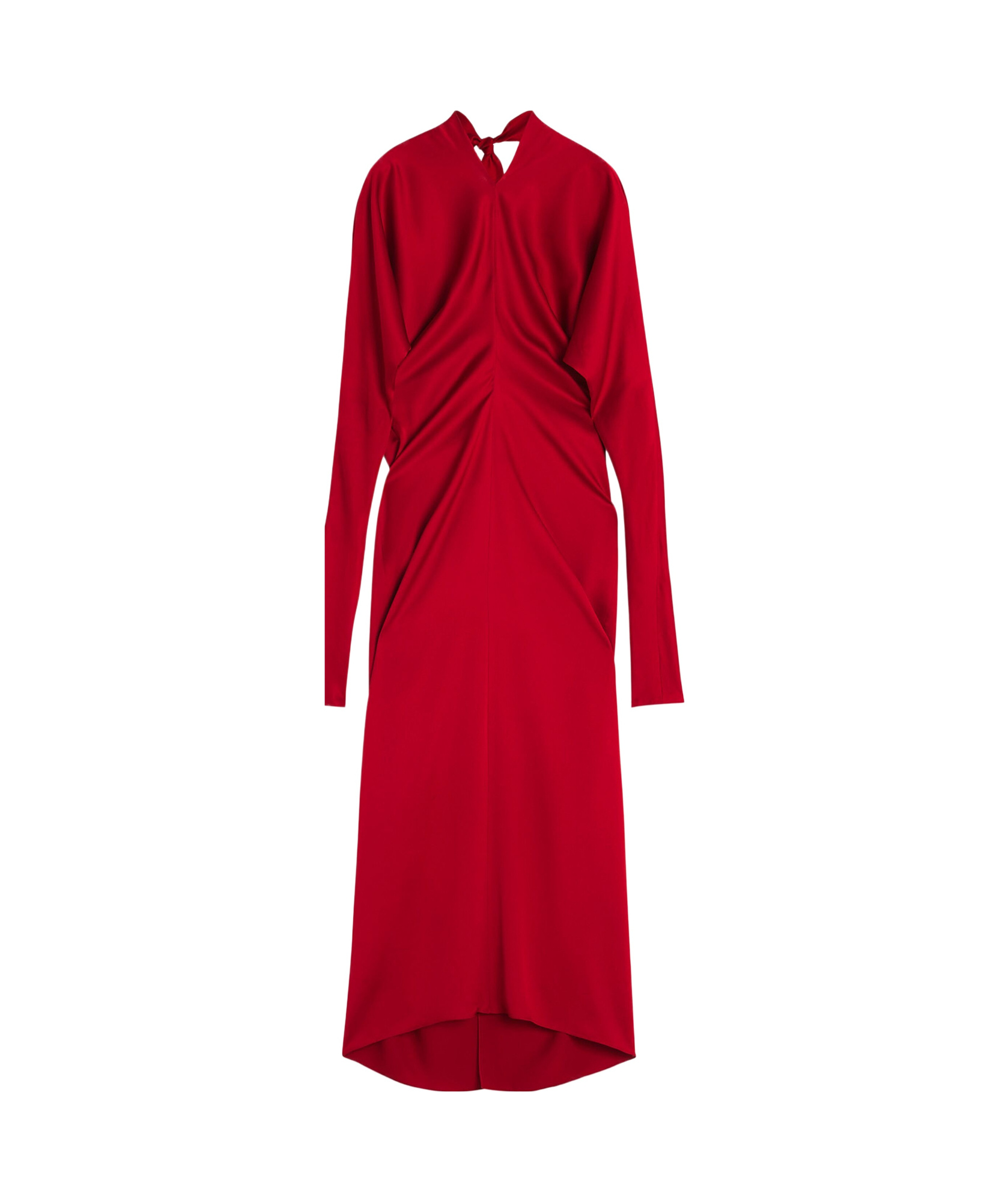 Lanvin Draped V-neck Dress In Red
