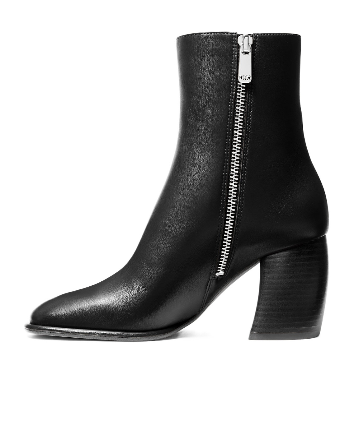 Michael Kors Leather Ankle Boots With Heel In Black