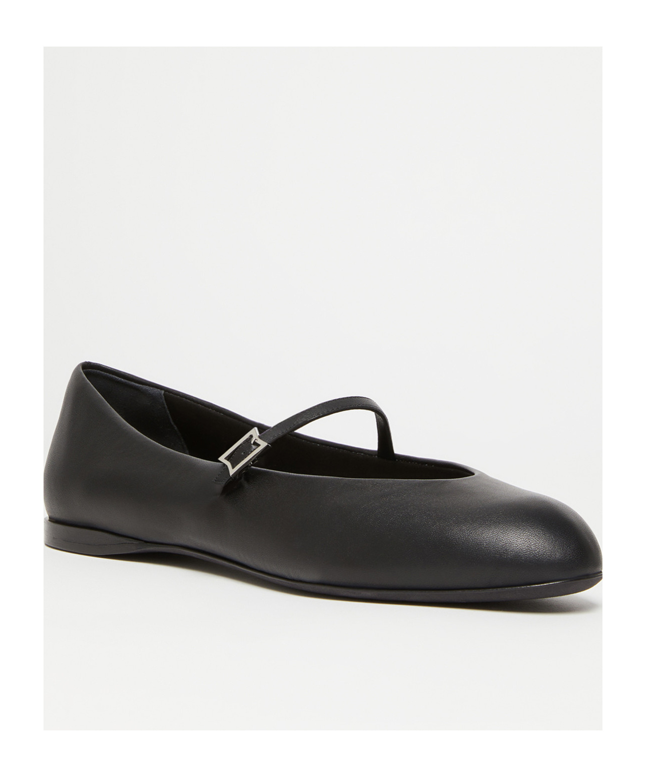 Max Mara Round Head Ballet Shoes In Black