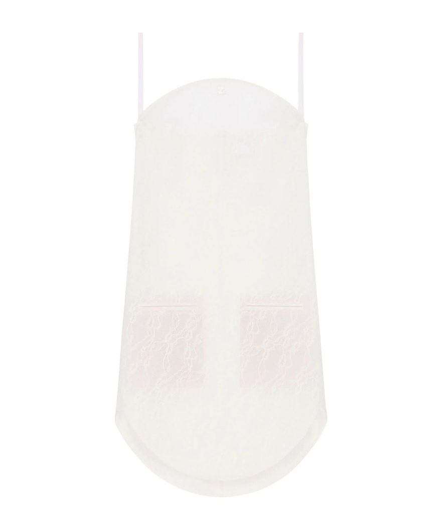 Courrèges Lace-embroidered Mini Dress In White