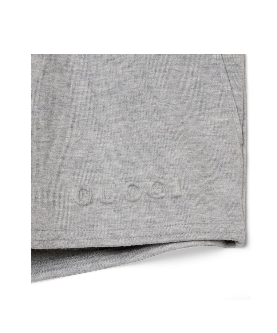 Gucci Cotton Jersey Embossed Shorts In Gray