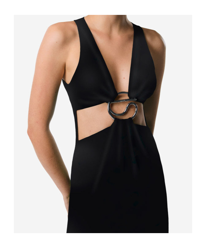 Coperni Women's Cut-out C-logo Dress In Black