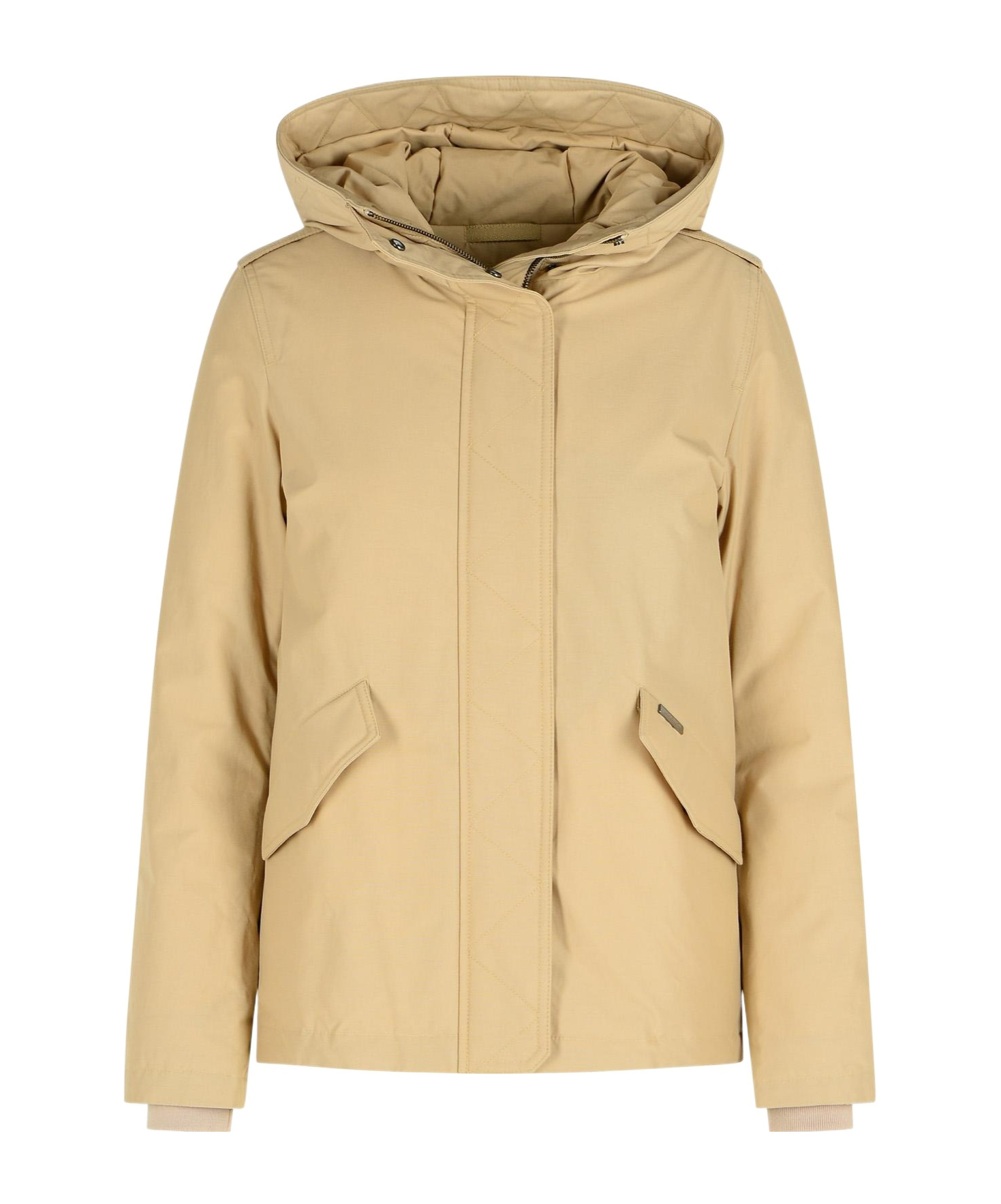 Woolrich 'military' Beige Cotton Blend Jacket In Nude