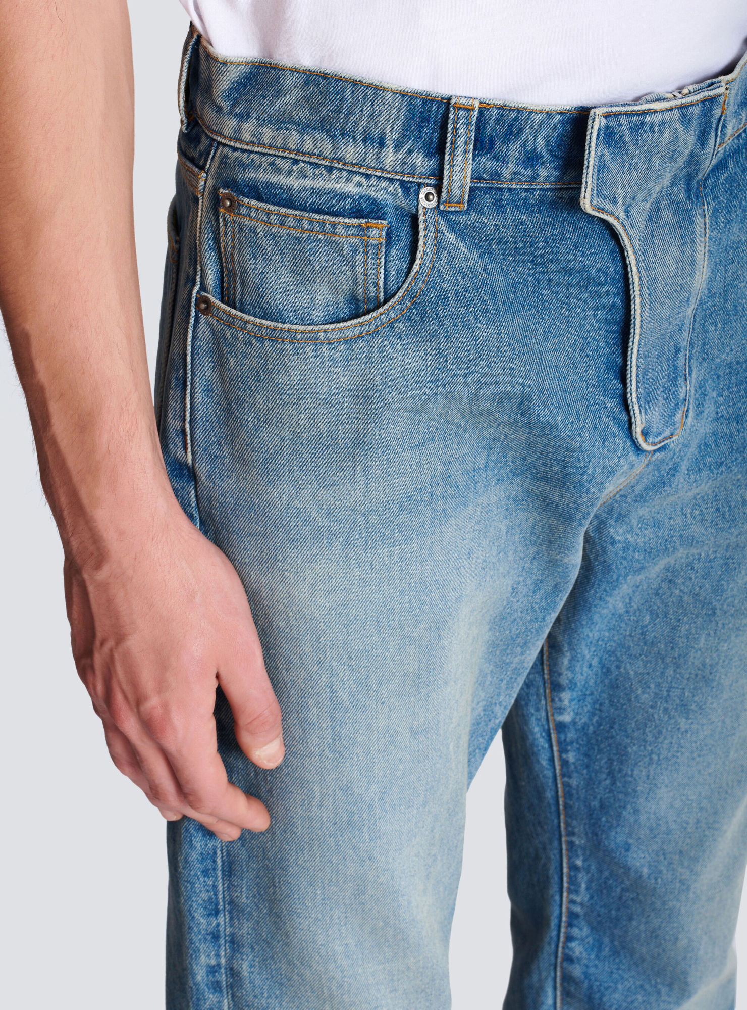 Balmain Appliqué Jeans - Men's - Cotton In Blue