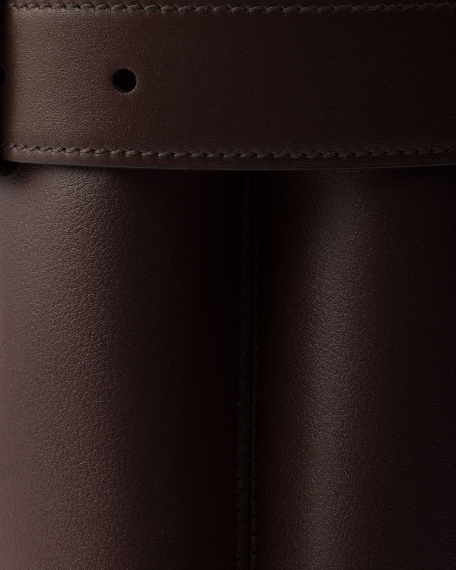 Prada Buckle Small Leather Handbag With Belt In Black