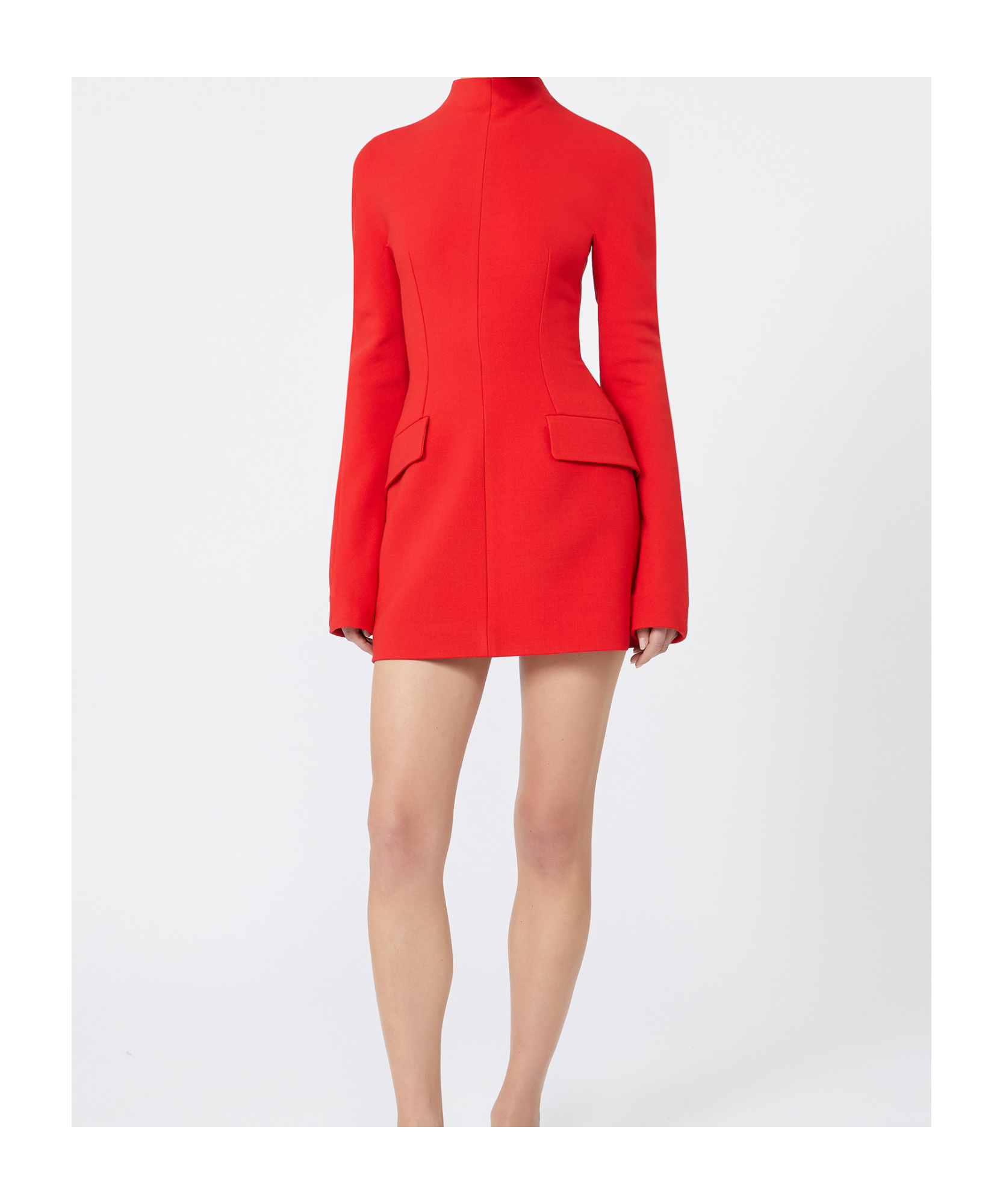 Sportmax Terfrite Wool-blend Gabardine Minidress In Red