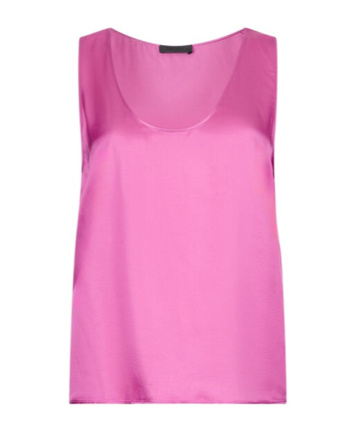 Liu •jo Peony Pink Satin Top In Pink
