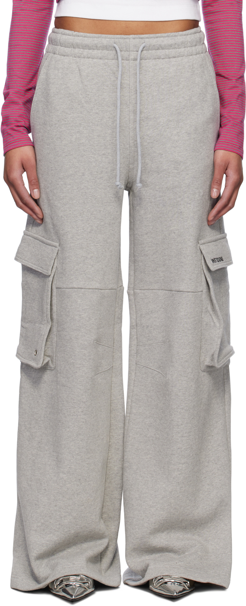 We11 Done Drawstring Casual Pants In Gray