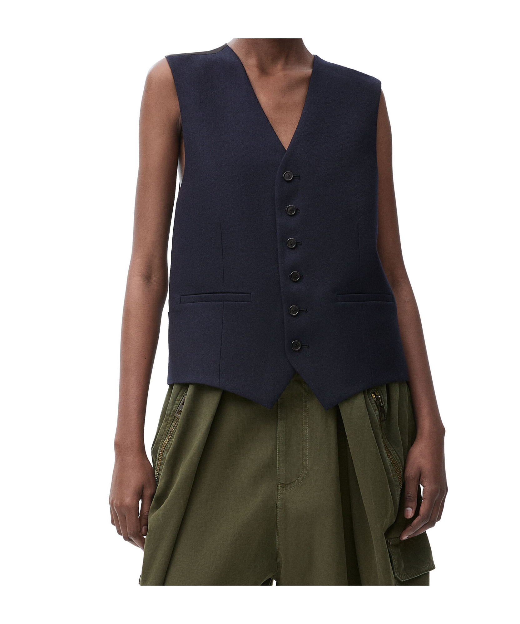 Loewe Wool Sleeveless Vest In Black