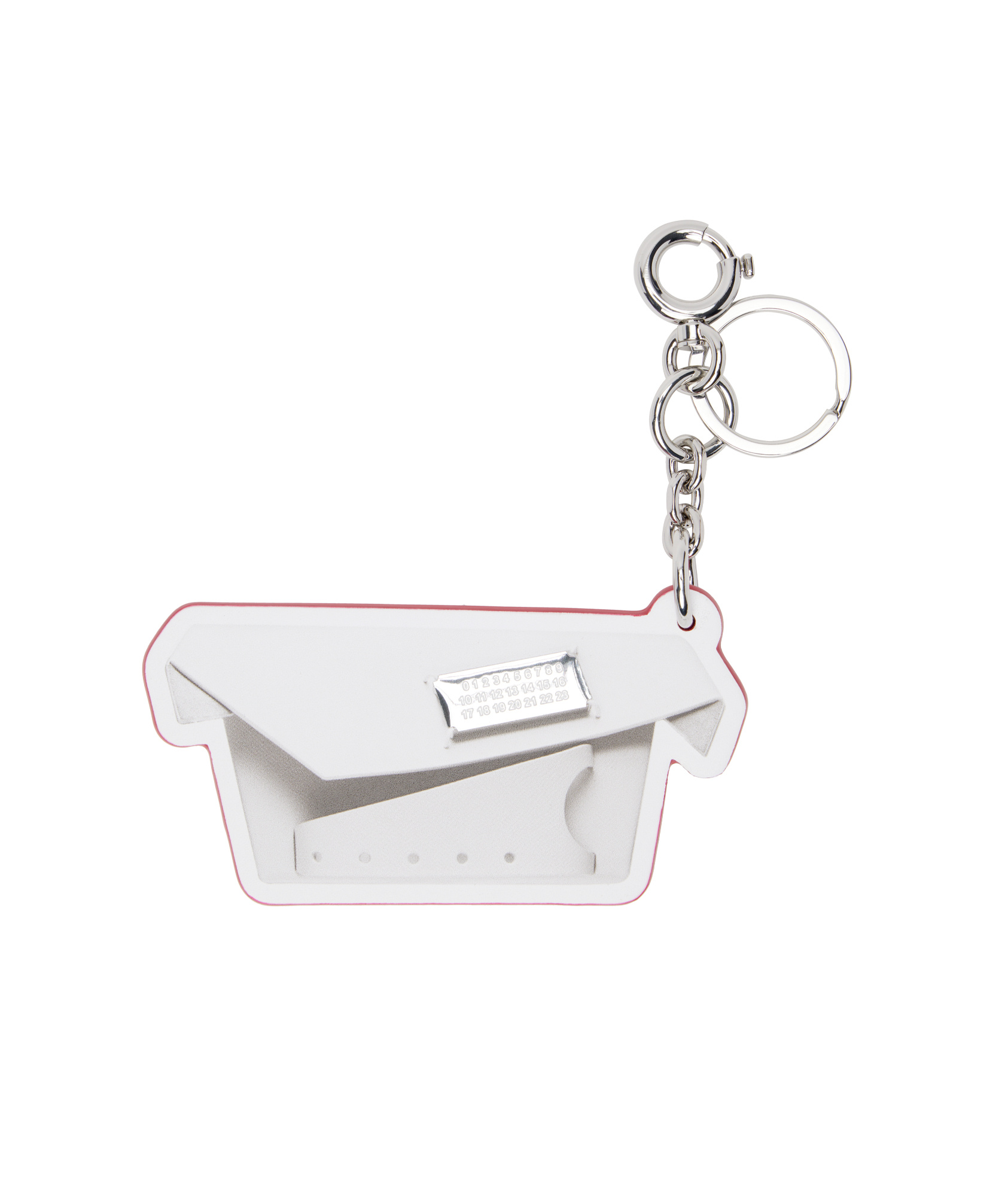 Maison Margiela Logo Keychain In Red